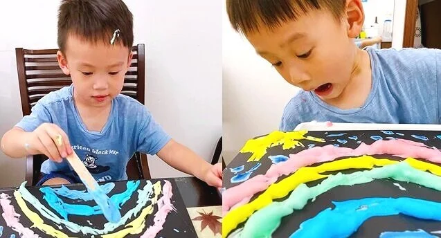puffy paint怎麼玩 ? 魚寶魚媽教你玩 puffy paint 發泡顏料繪畫 !
