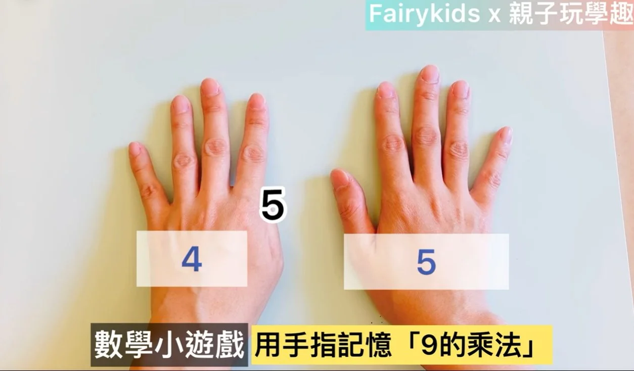 用手指頭記9的乘法！跟著Fairykids用數學遊戲記得9的倍數