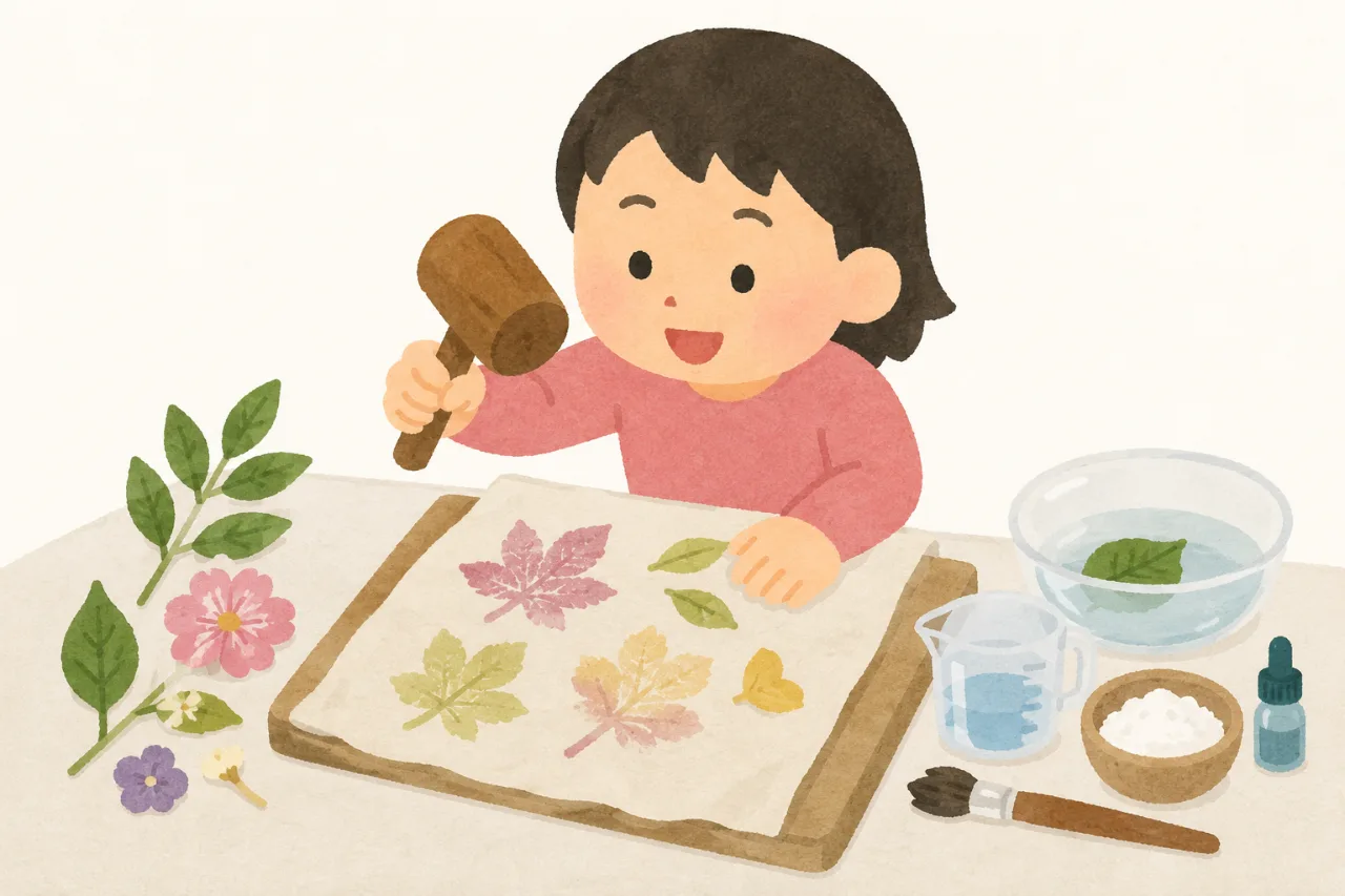 大自然的印章:槌染布