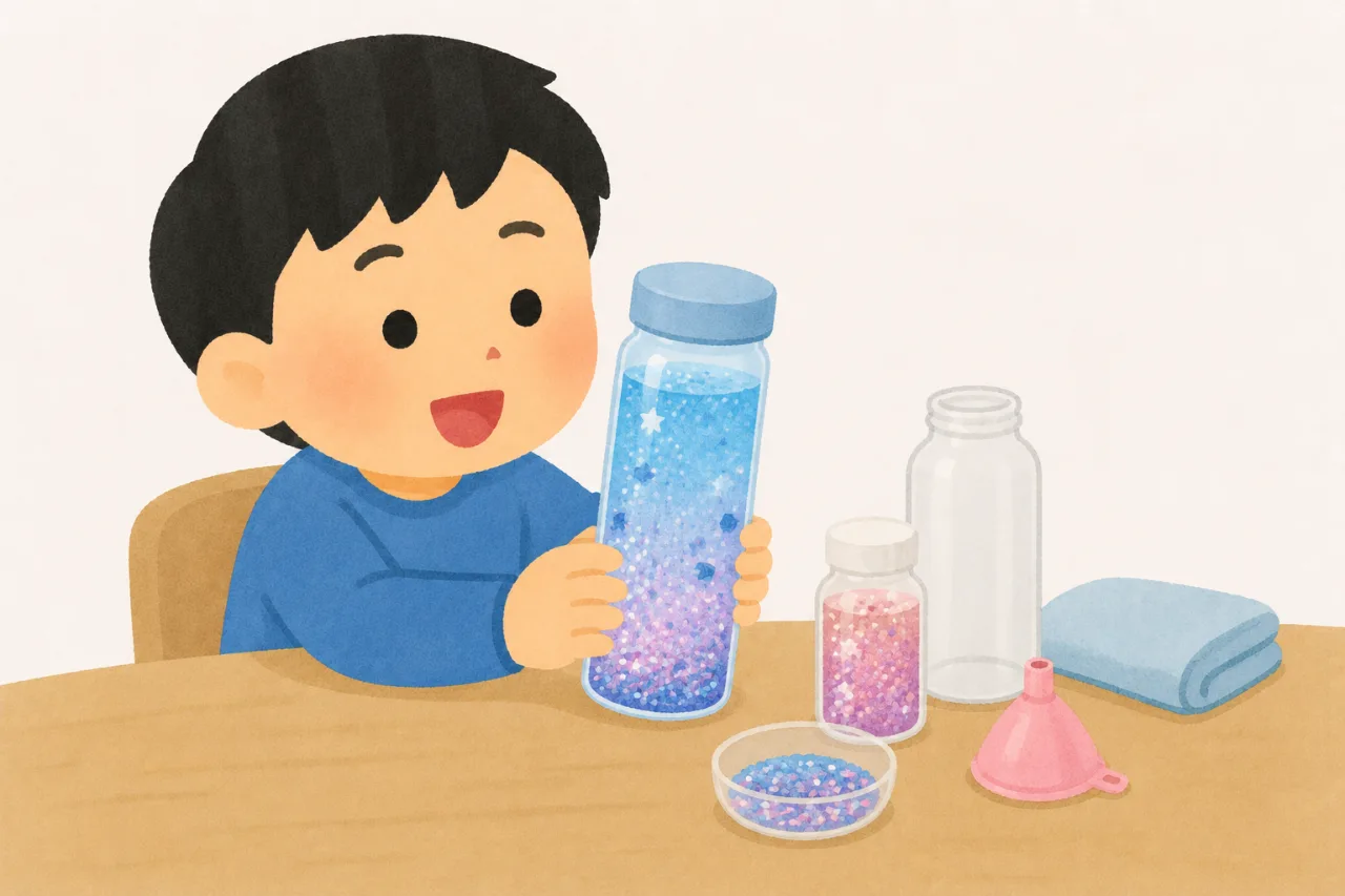 冷靜瓶：看著亮粉慢慢沉下來