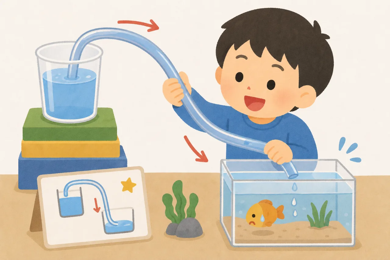 魔法水管：讓水自己爬坡救小魚