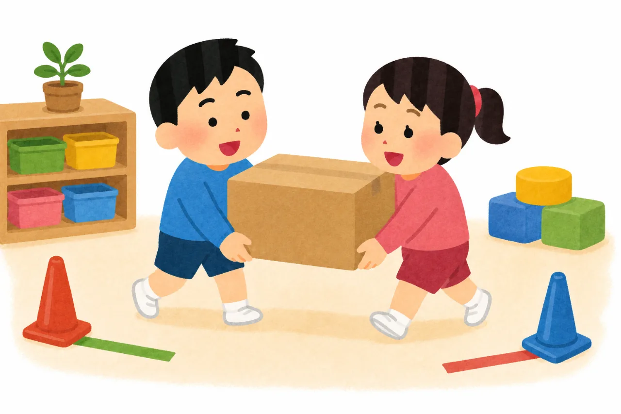 合作搬運大箱子